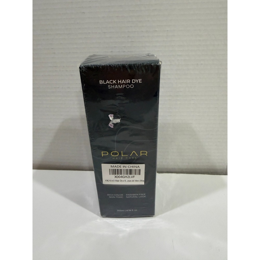 NEW Sealed Polar Black Hair Dye Shampoo Non-toxic Natural Care 200ml/6.7 oz